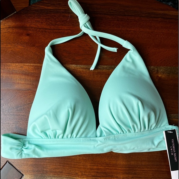 Victoria’s Secret Teal Green Triangle Halter Bikini Bra Swim Top - Picture 1 of 4